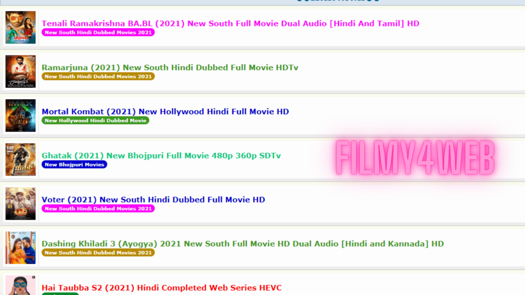 Filmy4web Filmy4web Torrent Site and Piracy movie download web series